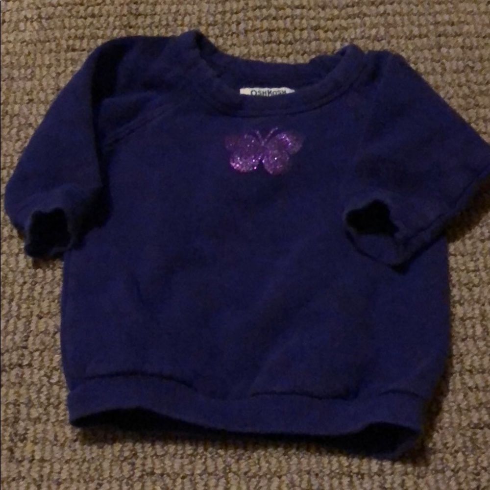 OSHKOSH GIRLS 9 MONTHS BUTTERFLY SWEAT SHIRT